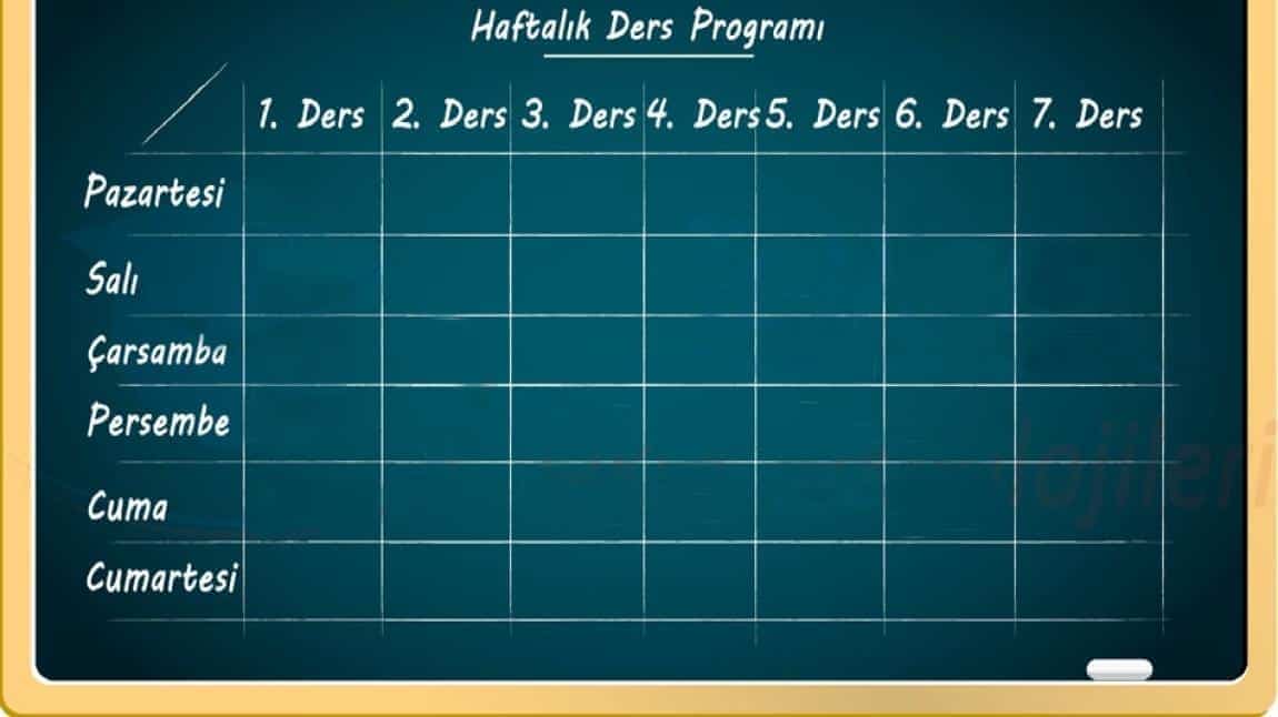 SINIFLARIN HAFTALIK DERS PROGRAMI 